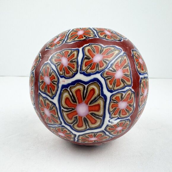 Vintage First Class Candles by Eaton Round Globe Candle "Stained Glass" Mosaic - Picture 2 of 10